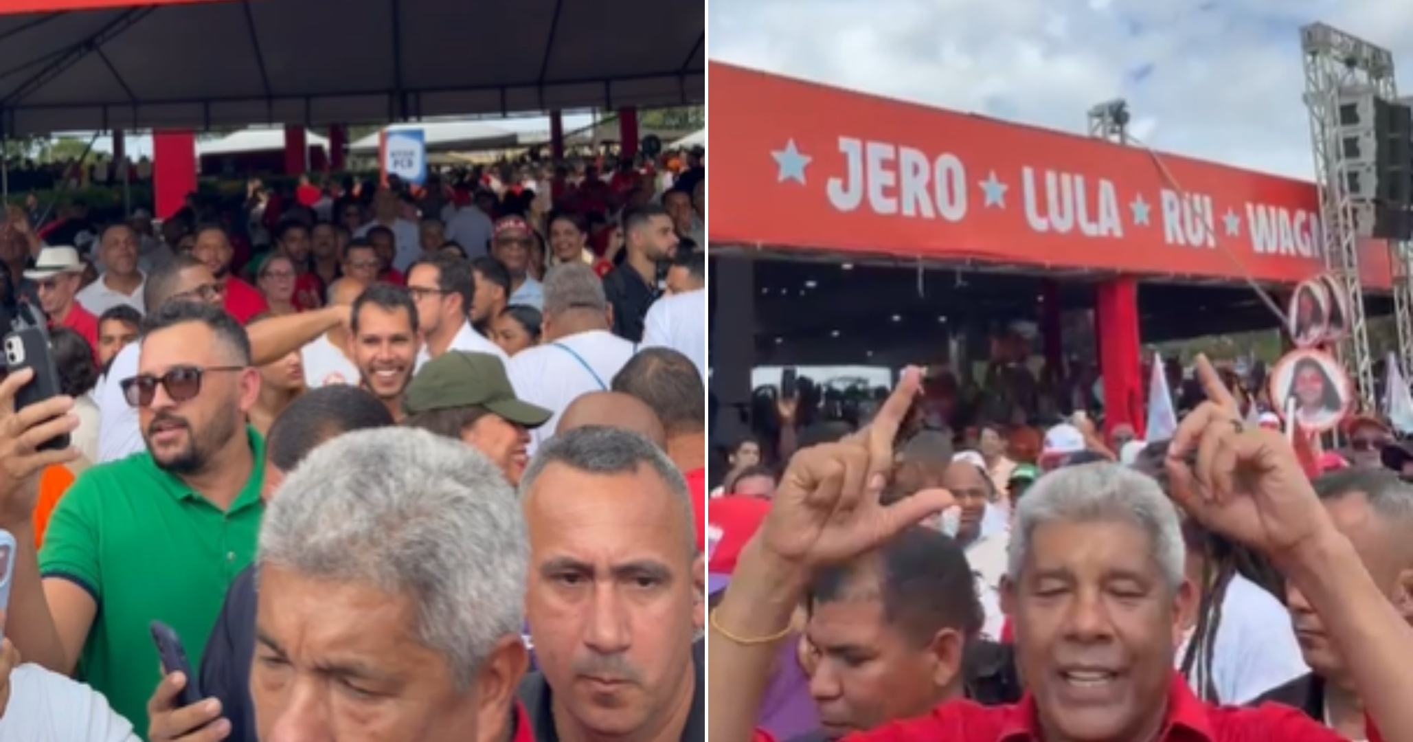 Jerônimo Rodrigues chega a Convenção do Partido dos Trabalhadores na Bahia acompanhado por multidão