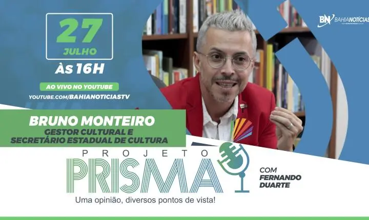 Bruno Monteiro é o entrevistado do Projeto Prisma nesta segunda-feira