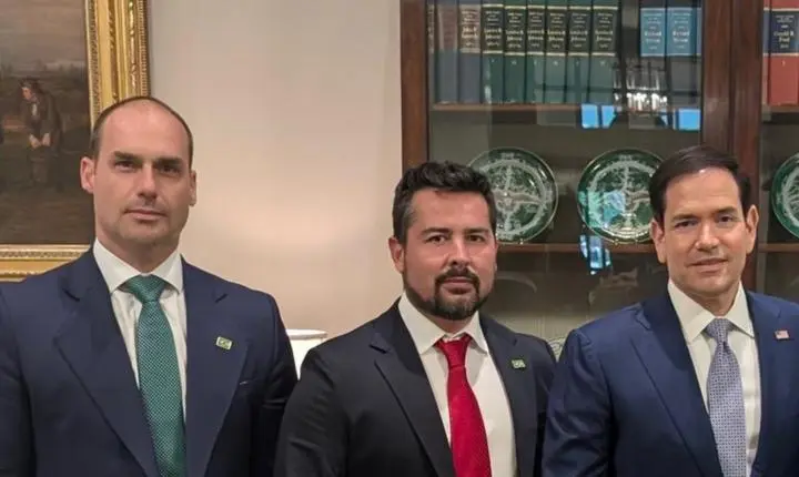 Eduardo Bolsonaro defende sanções dos EUA contra ministros do STF em reunião em Washington