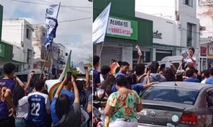 Estudantes protestam por tarifa zero no transporte público em cidade baiana