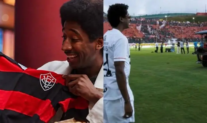 Evaldo Macarrão, de 'Coração Acelerado', ganha homenagem do Vitória após visita ao Barradão: 