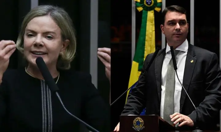 Gleisi Hoffmann critica declarações de Flávio Bolsonaro sobre a Lei Maria da Penha