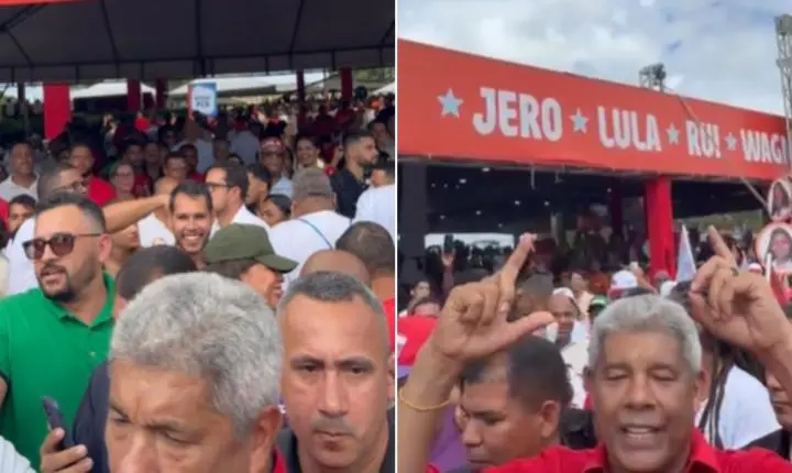Jerônimo Rodrigues chega a Convenção do Partido dos Trabalhadores na Bahia acompanhado por multidão