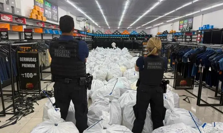 VÍDEO: Receita Federal apreende mais de R$ 1 milhão em produtos falsificados em quatro outlets de Salvador